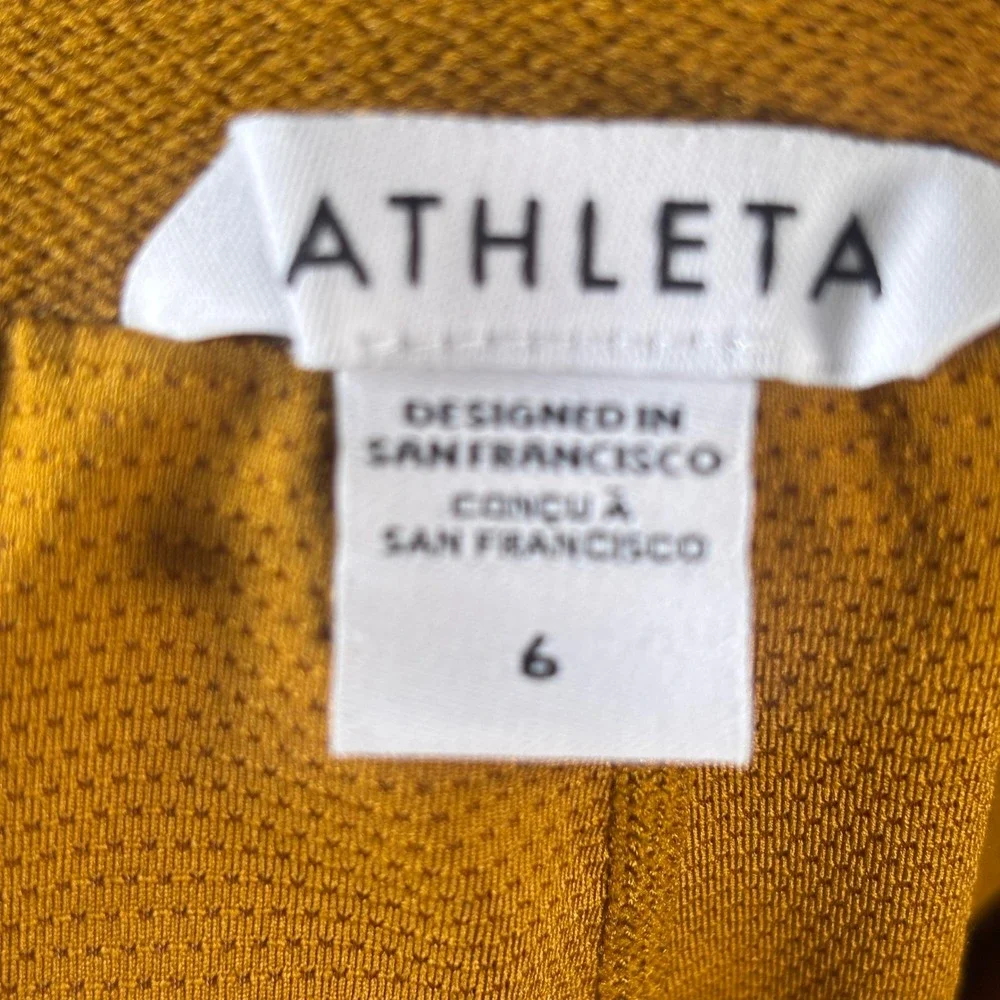 Athleta Mustard Yellow Utility Skirt Size 6 Elastic Waist Cargo Pockets Travel